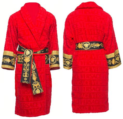 versace red robes|Versace robe discount.